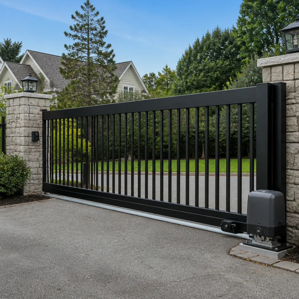Sliding driveway gates